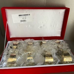 MACYS Set of 8 Snowflake Rings‎ with Red Velvet Box